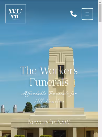 The Workers Funerals Newcastle website