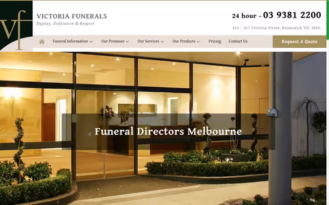 Victoria Funerals website