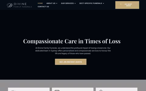 Divine Family Funerals website