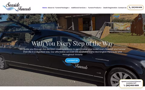 Seaside Funerals website