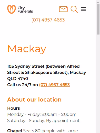 City Funerals Mackay website