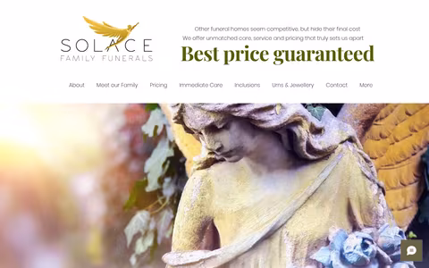 Solace Family Funerals website