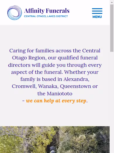 Affinity Funerals Queenstown (Manata) website