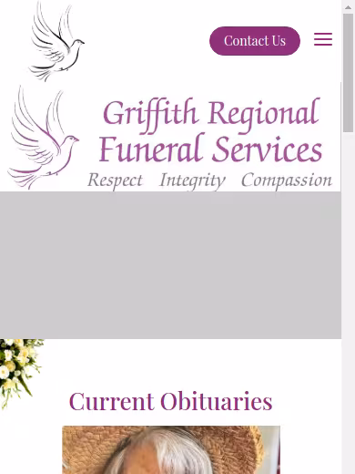 Griffith Regional Funeral Services website