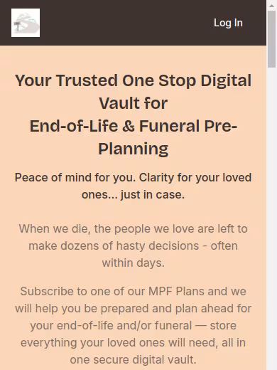 My Planned Funeral website