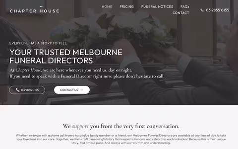 Chapter House Funerals website