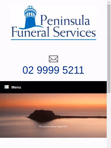 Peninsula Funeral Services website