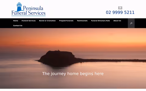Peninsula Funeral Services website