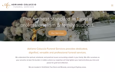 Adriano Coluccio Funeral Services website