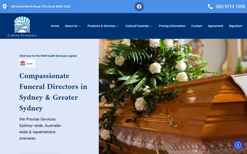 Caring Funerals PTY. LTD. website