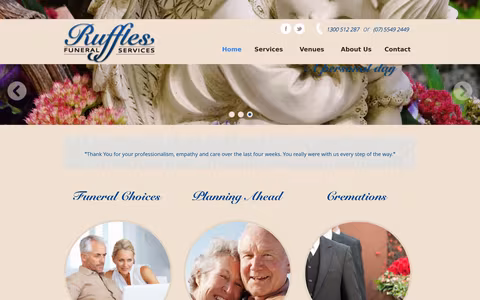 Ruffles Funeral Services website