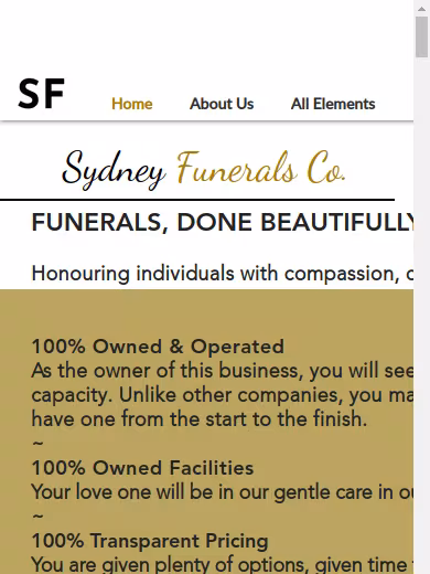 Sydney Funerals website