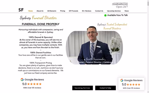 Sydney Funerals website