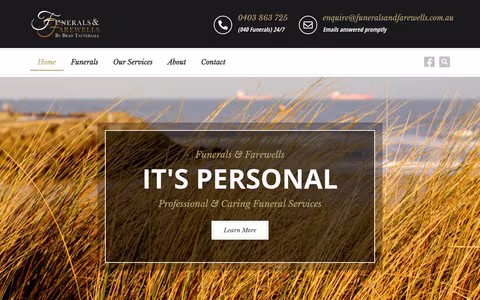 Funerals & Farewells website
