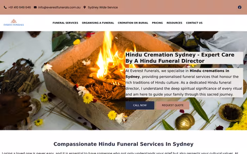 Everest Funerals website