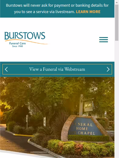 Warwick Funerals website