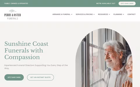Perry & Oster Funerals website