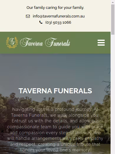 Taverna Funerals website
