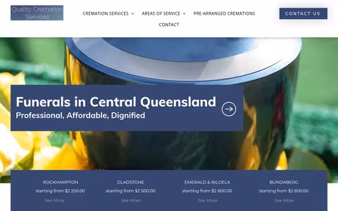 Quality Cremation Services website